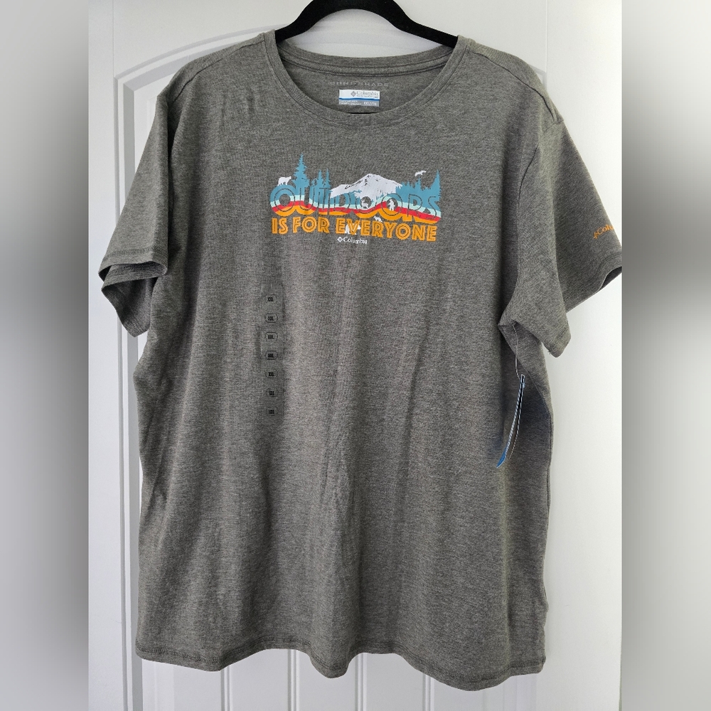 Columbia Gray Short Sleeve Tee with Mountain Graphic